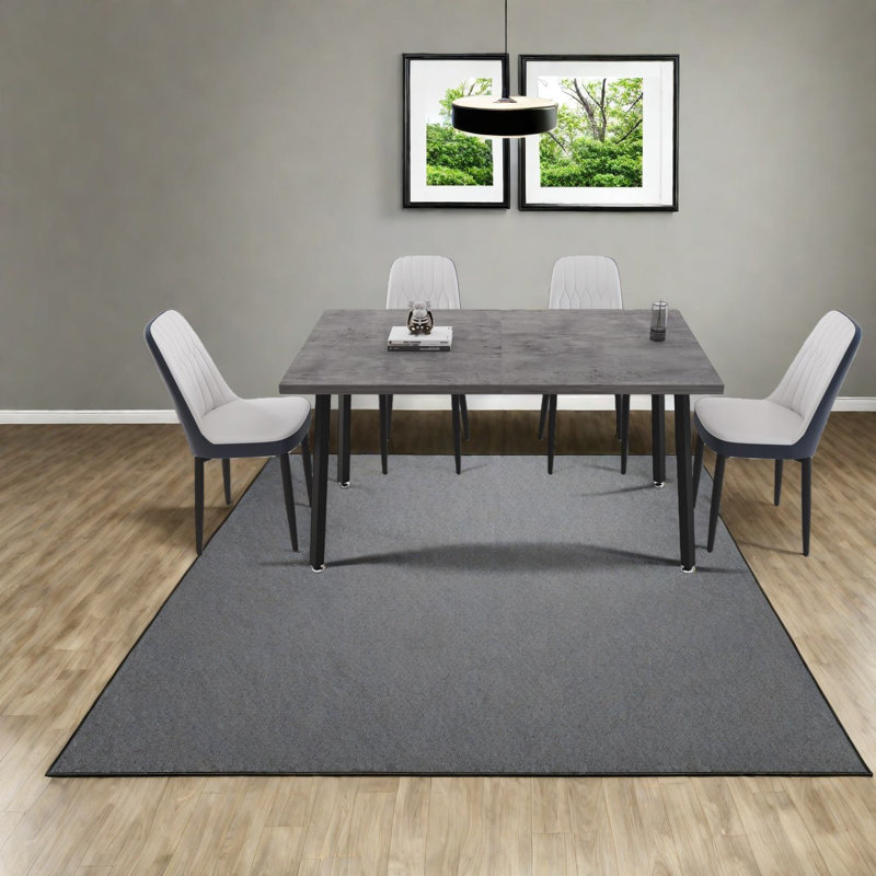 Ensemble de table de salle à manger extensible moderne, en MDF et en polyuréthane, élégance industrielle pour la maison