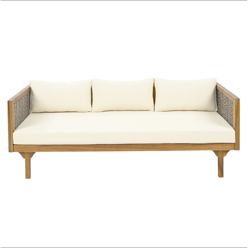 Claremont 3 Seater Daybed With Rattan Arms, Beige