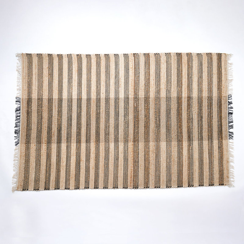 Striped Hand Woven Area Rug, Rectangle 200 x 300 cm