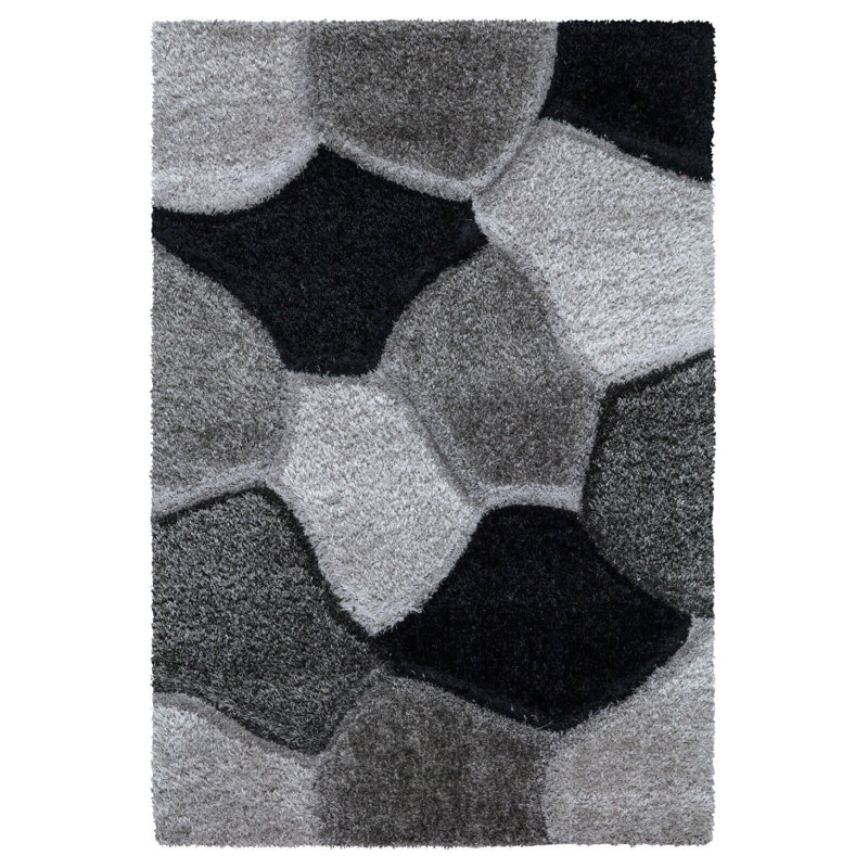 Arreana Abstract Shag Area Rug, Rectangle 60 x 110cm