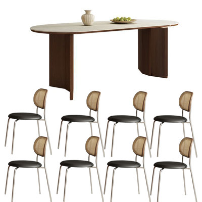 Oval Dining Table with Arched Legs