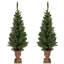 Pre-Lit Potted Porch Pine Topiary Slim Artificial Christmas Trees 4' - Clear Lights