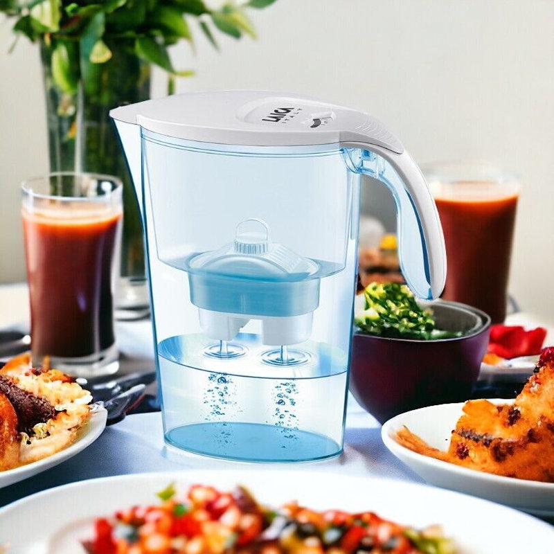 Clear Water Filter Jug & Cartridge 2.3L Capacity Plastic Compact Fridge, Transparent