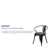 Kester 4 Pk. Metal Chair with Wood Seat and Arms-1117605099