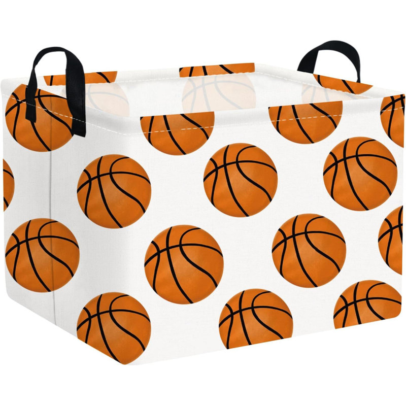 Panier de basket rectangulaire, panier à linge en toile, bac de rangement pour jouets pour enfants avec poignées, boîte de rangement pour garçons, panier à linge, décoration de chambre