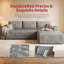 Canapé modulaire en L 107 po, velours côtelé moelleux, siège profond, sans assemblage requis-672345655-672345654