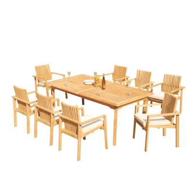 Round 7 - Person 60" Long Teak Dining Set