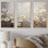 «Elegant Beige and Grey Buttercups Meadow I», ensemble d'art mural sur toile Buttercups