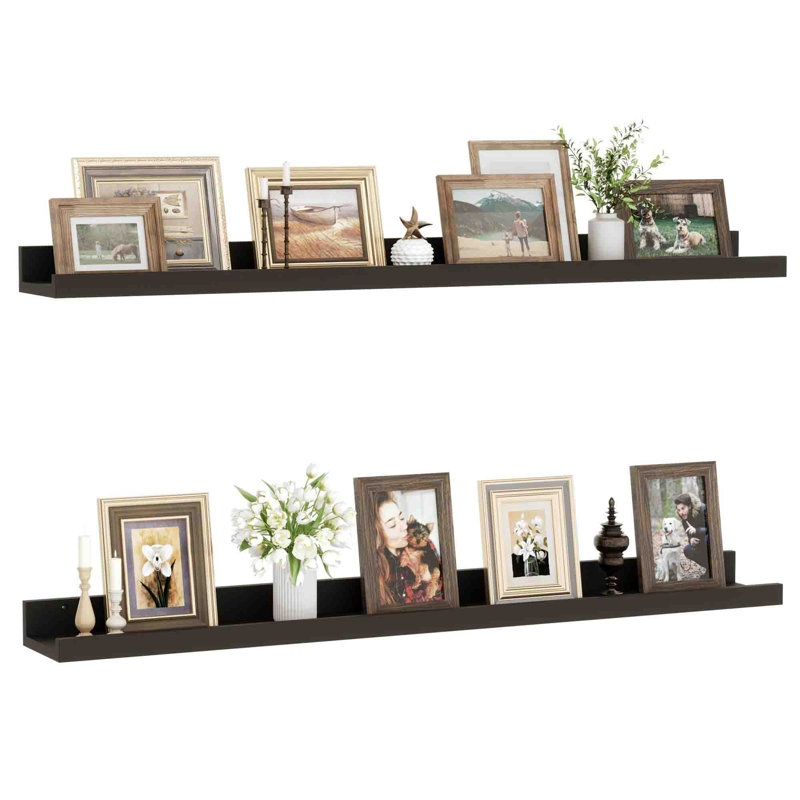 2 Piece Floating Shelf, Black