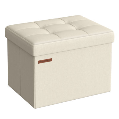 40cm Wide Tufted Rectangle Solid Colour Standard Ottoman with Storage
