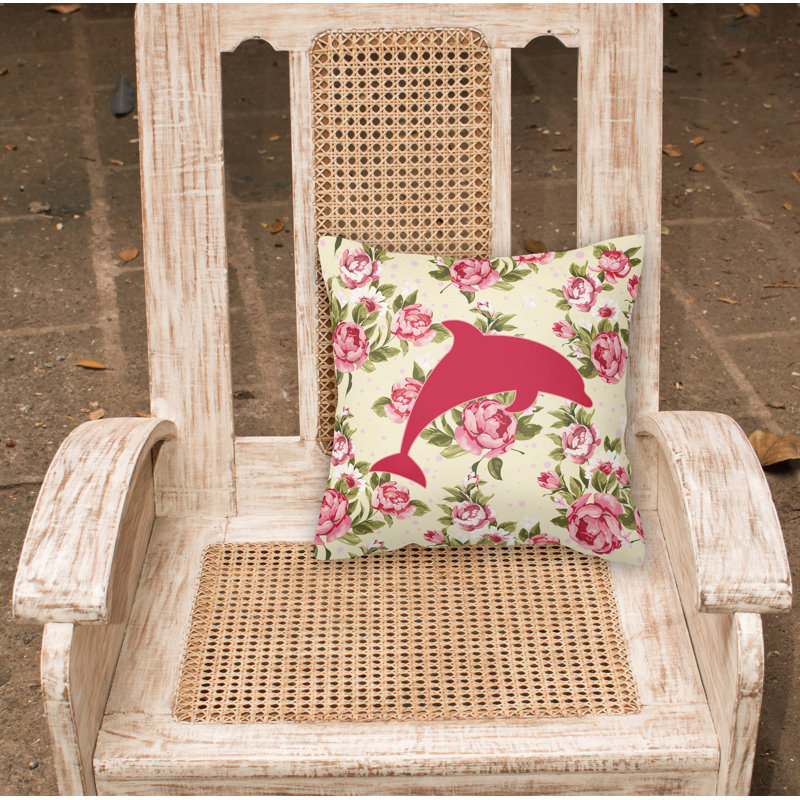  Coussin décoratif 14 "Dolphin Shabby Elegance, Jaune clair