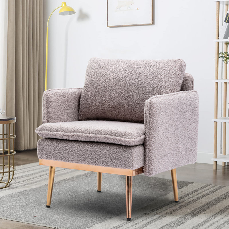 Fauteuil encastré, Teddy gris 100% polyester