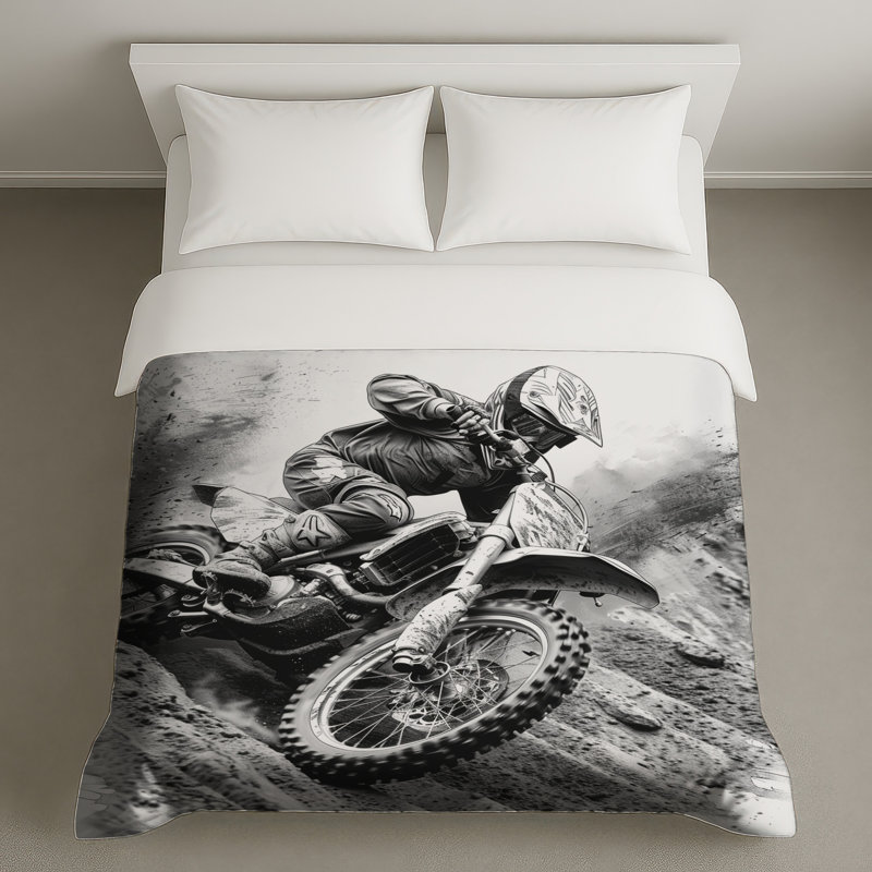 Housse de couette Motocross Bedding, Très grand lit