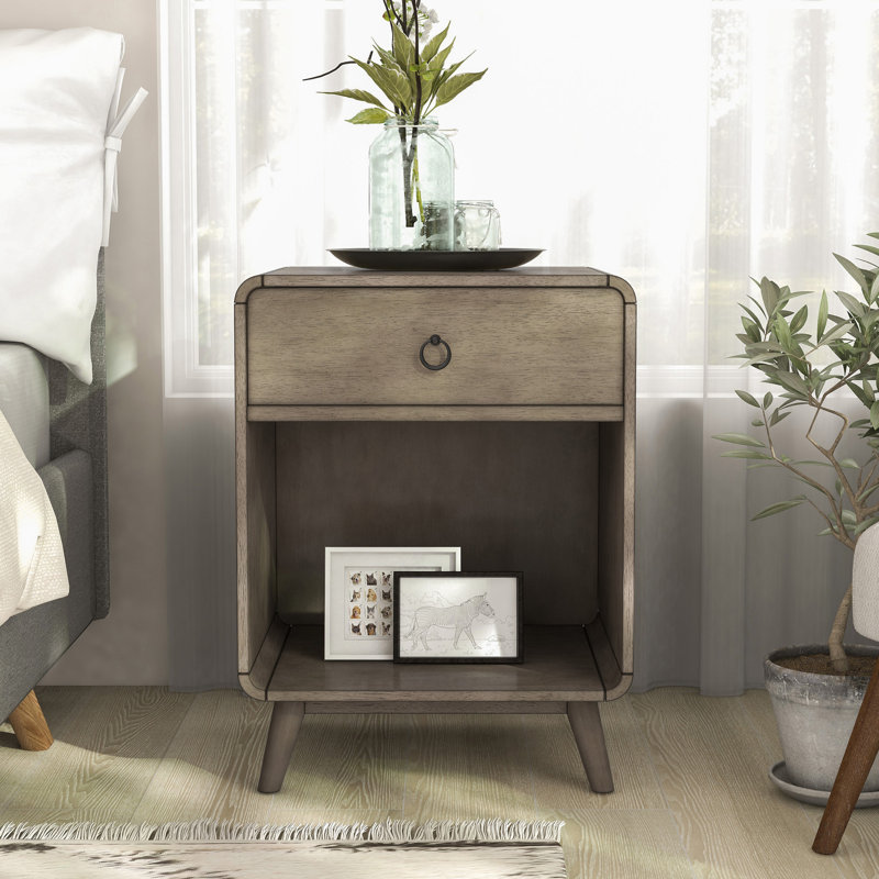 Dutchover End Table with Storage, Gray