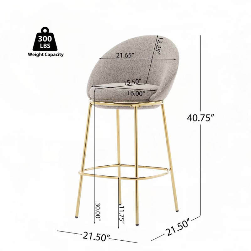 Tabouret de bar rembourré en métal