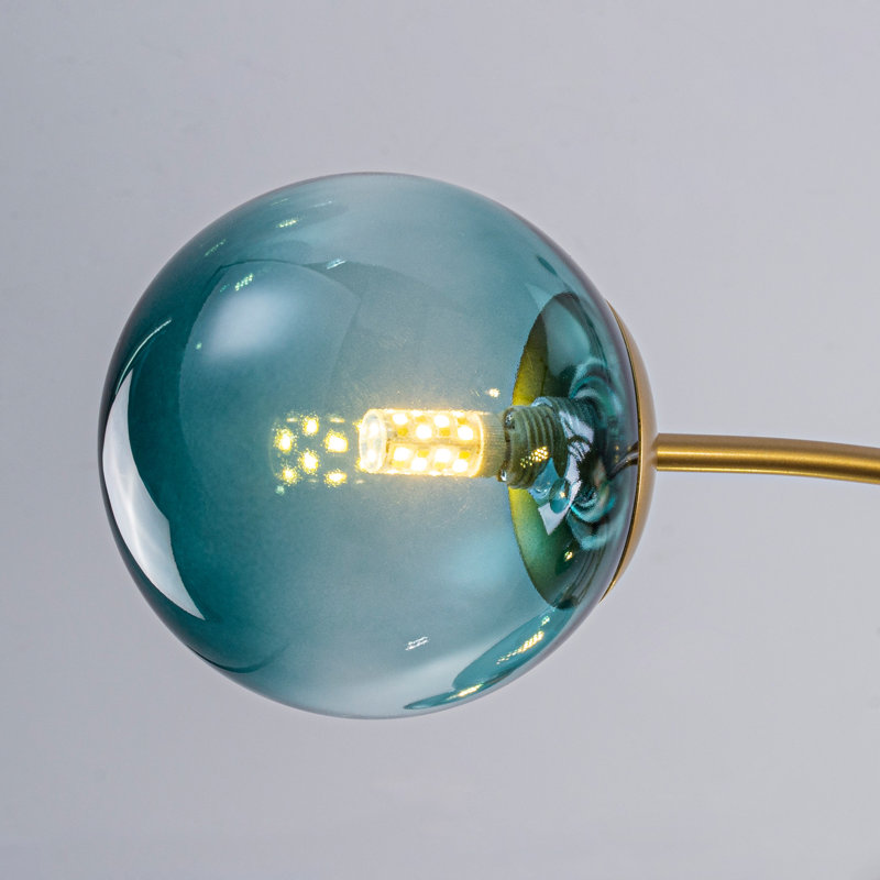 Plafonnier encastré globe en verre bleu marine, 8