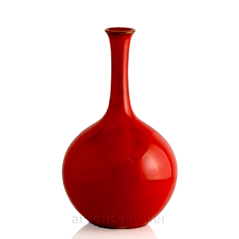Clelio Handmade Ceramic Table Vase, 40cm H x 19cm W x 19cm D, Blue