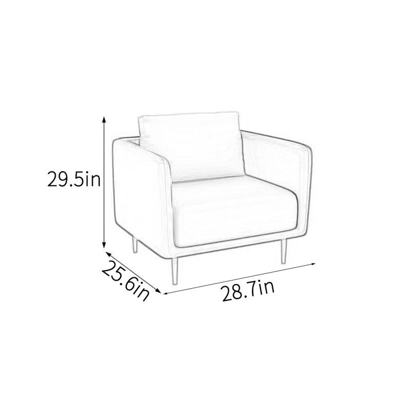 Fauteuil d'appoint léger et luxueux, Gris / similicuir blanc cassé