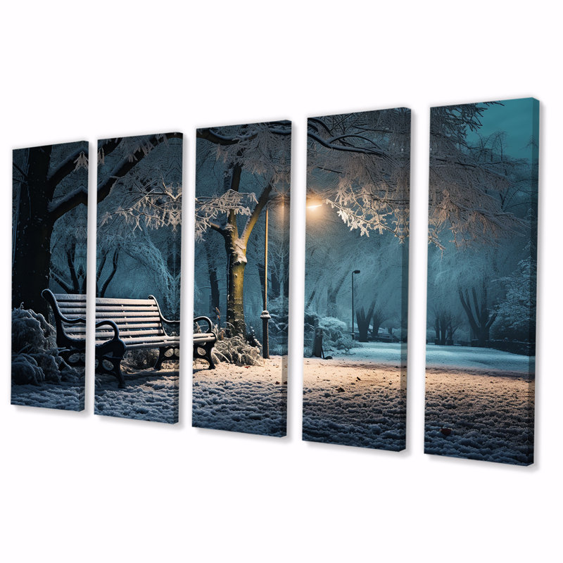 Ensemble d'art mural 5 pièces Snowy Park, H 28 po x l 60 po