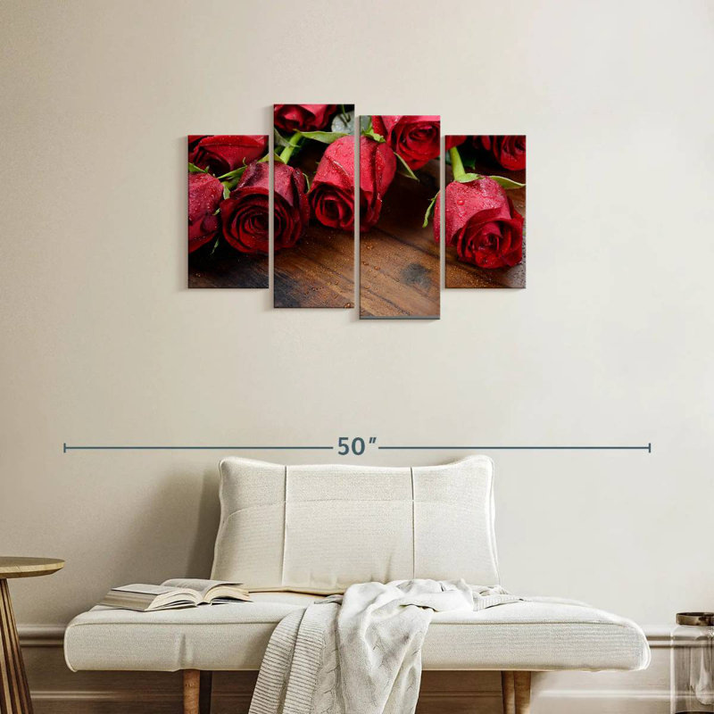 Harnek fraîchement cueillies roses rouges, H 22 po x l 36 po