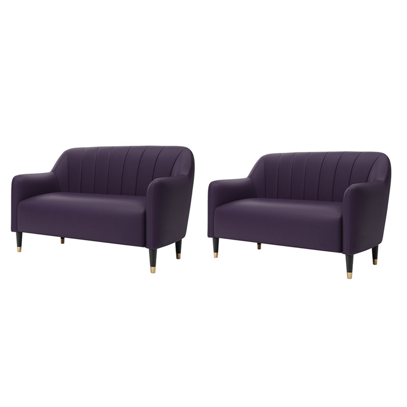 Banc rembourré en similicuir Light Luxury Cafe, Mauve foncé