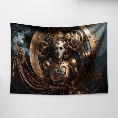 SciFi Clockwork automaton figure Wall Tapestry