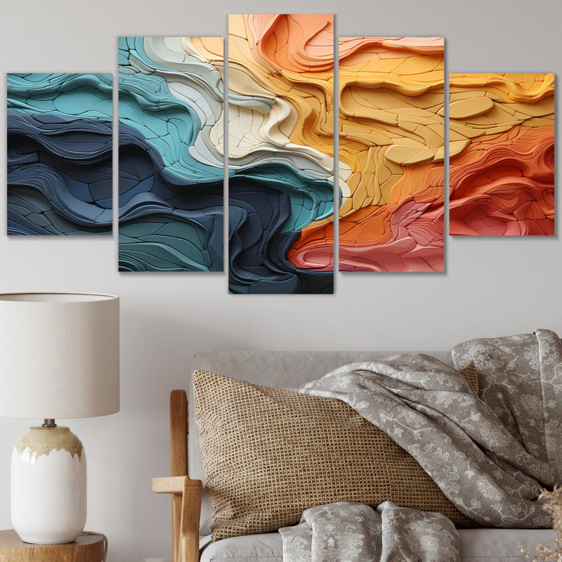 Biomorphism Forms IV - 5 Piece Wrapped Canvas Print