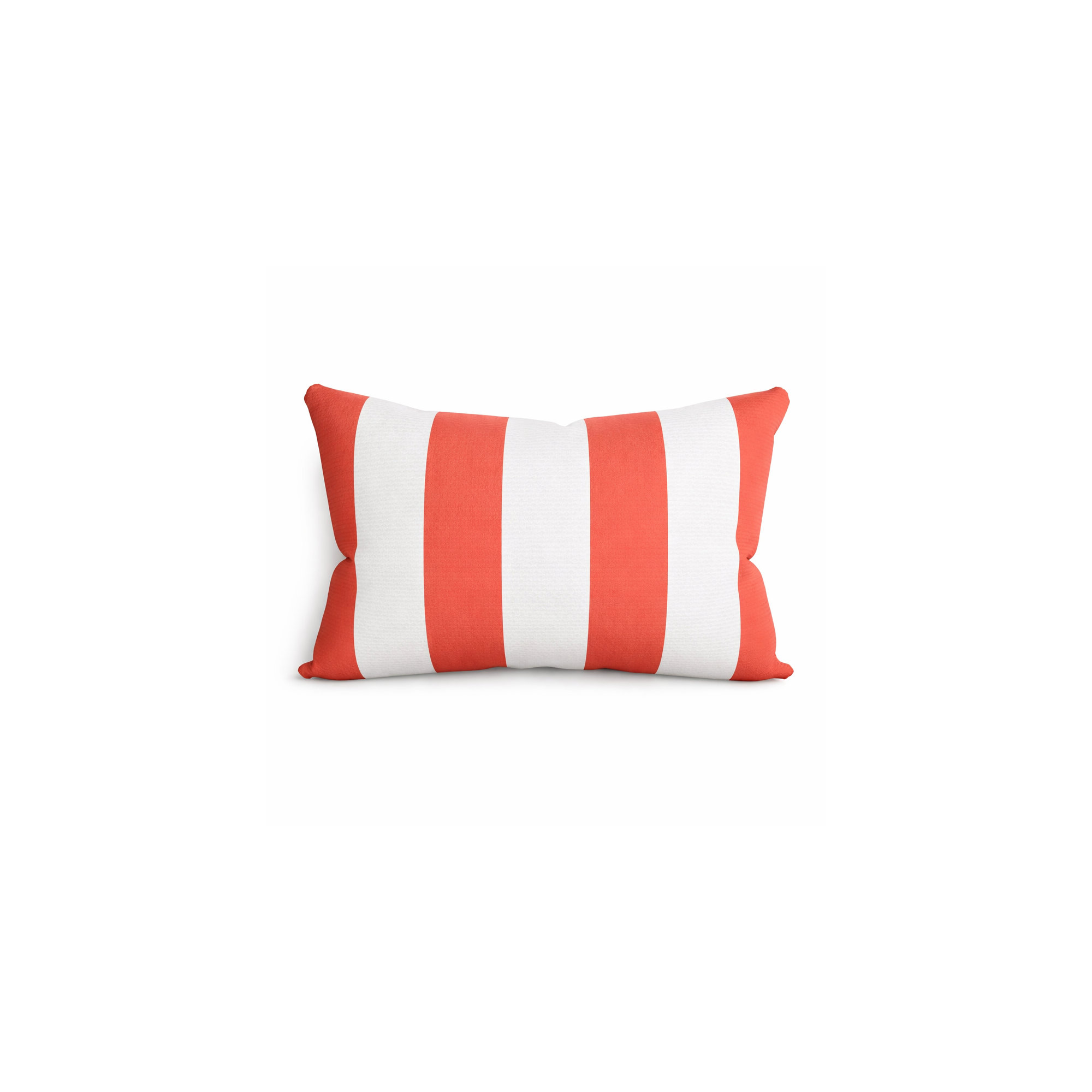 Amala Outdoor/Indoor Kidney Pillow, Refuge Coral Striped Sunbrella®