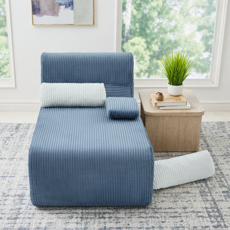 Canapé désossé de conception ergonomique, méridienne modulaire, capacité de poids de 250 lb, Bleu