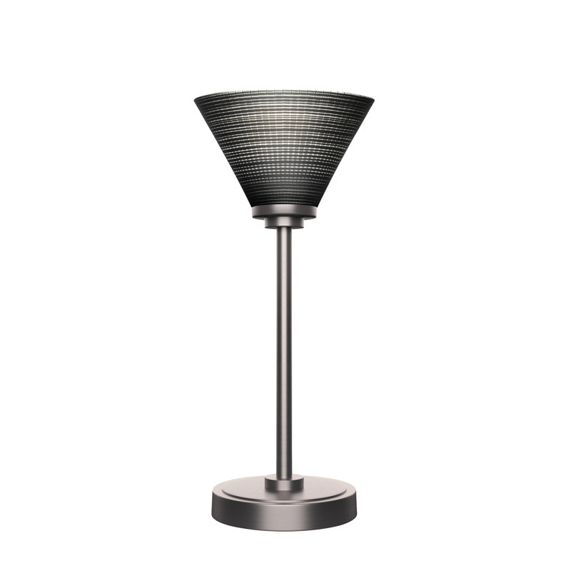 Lampe d'appoint Aneka présentée en finition graphite avec verre matriciel de 7 po, Noir