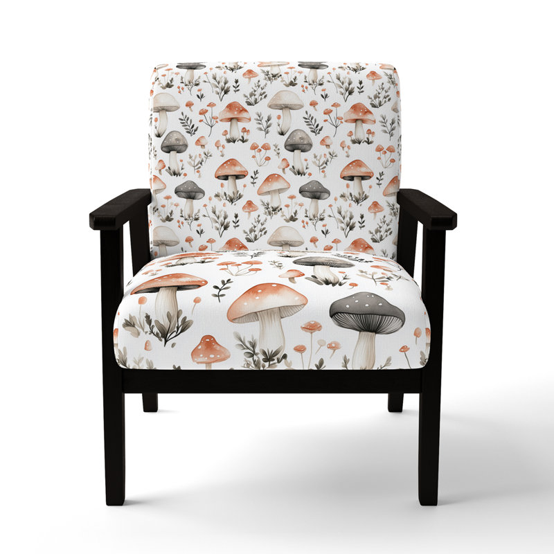 Chaise d'appoint Boho, Accoudoirs carrés noirs