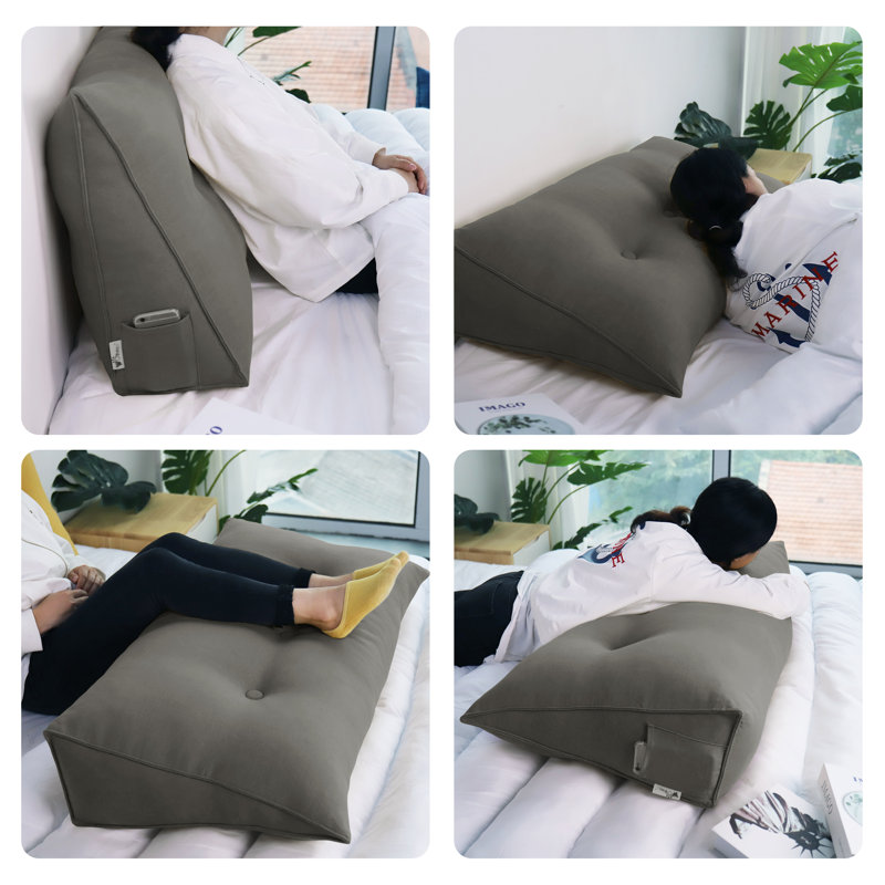 Coussin de tête de lit confortable, Gris foncé, Lit simple