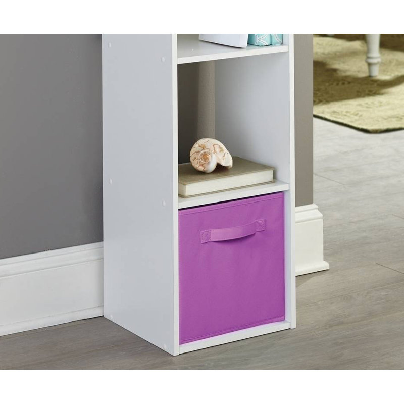 Cubeicals Fabric Basket 28cm Collapsible Storage Cube Drawer with Pull Handle, Amethyst