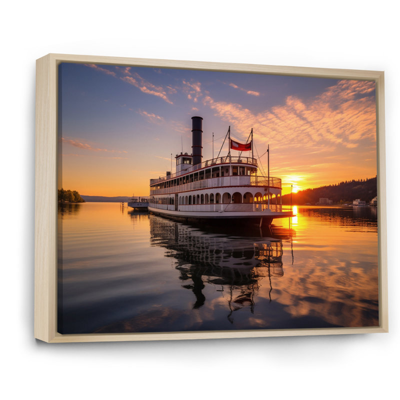 Bateau du Mississippi, H 30 po x l 40 po x P 1,5 po, Cadre naturel flottant