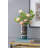 Stellar Smokey Blue Glass Vase With Chrome Accents, Modern And Elegant For Home Decor-834488118