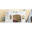 Lit mezzanine simple avec escalier de rangement, blanc - idéal pour l'organisation de la chambre à coucher et la fenêtre de style, comprend un escalier pratique-128218947
