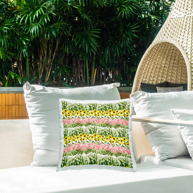 Floral Outdoor Throw Pillow