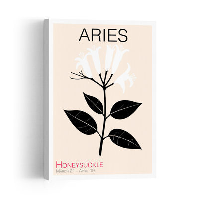 Aries Honeysuckle Floral Bold Elegant Modern Honeysuckle Flower Spring Wall Art Print