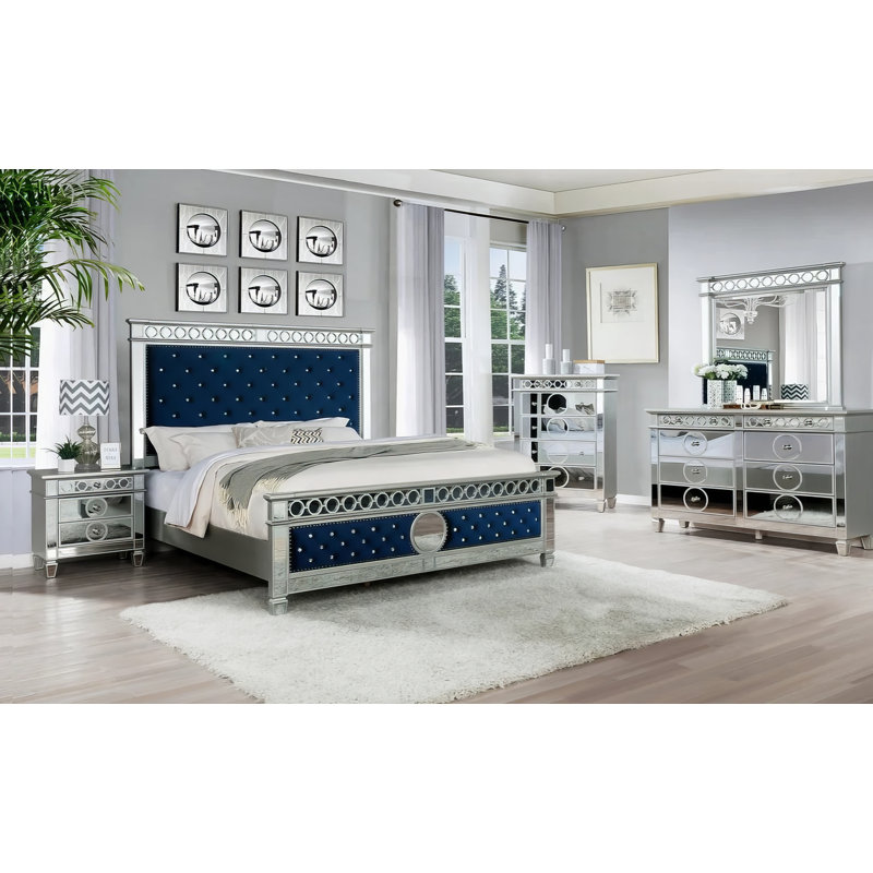 Ensemble de chambre grand 5 pièces Kapree, Grand, Bleu