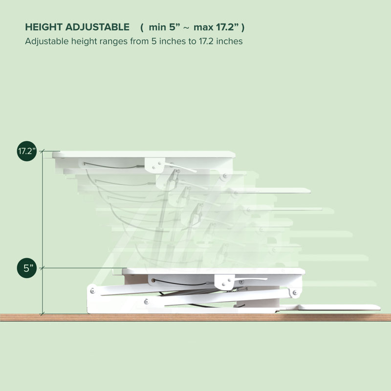 Tamara Adjustable Metal Base Standing Desk Converter, White