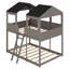 Wood Bunk Bed With Roof, Window, Guardrail-1492510295