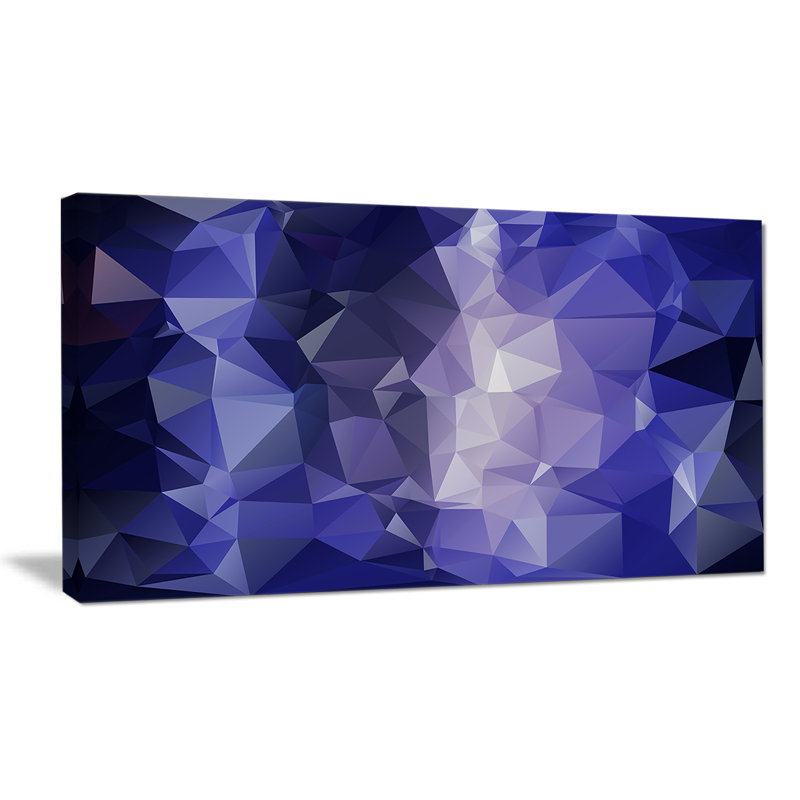 « blue polygon mosaic pattern », impression sur toile tendue, H 16 po x l 32 po x P 1 po