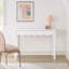 Coiffeuse avec tiroir festonné, table de maquillage avec tiroir de rangement, bureau de style ferme moderne, table d'appoint en bois pour chambre