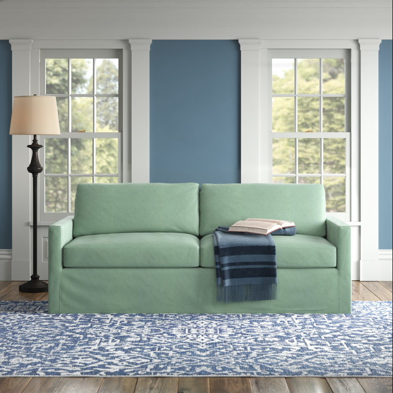 Savannah 84'' Slipcovered Sofa, Bayou Spray Canvas