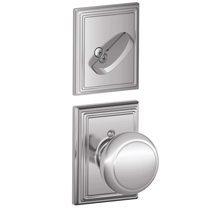 Andover Interior Knob Set, Bright Chrome