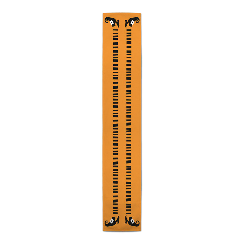 Speidel Geometric Cotton Blend Halloween Table Runner, 72" x 16", Orange