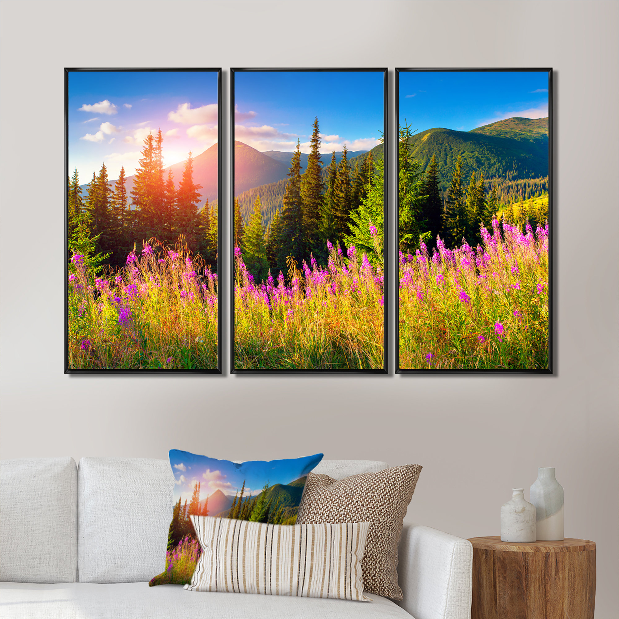 Tableau paysage de montagne sur toile intissée format horizontal