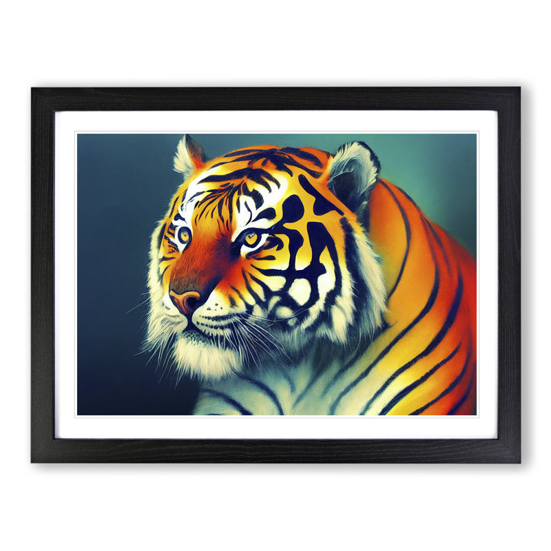 View of the Tiger Vol.2 - Framed Print, Black, 34cm H x 46cm W