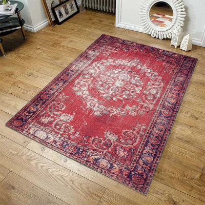 Tapis rouge délavé Sparx I Medallion