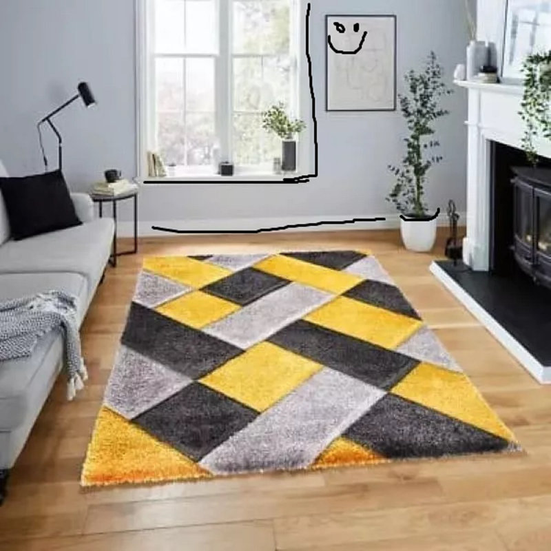 Geometric Shag Area Rug, Rectangle 160 x 230 cm
